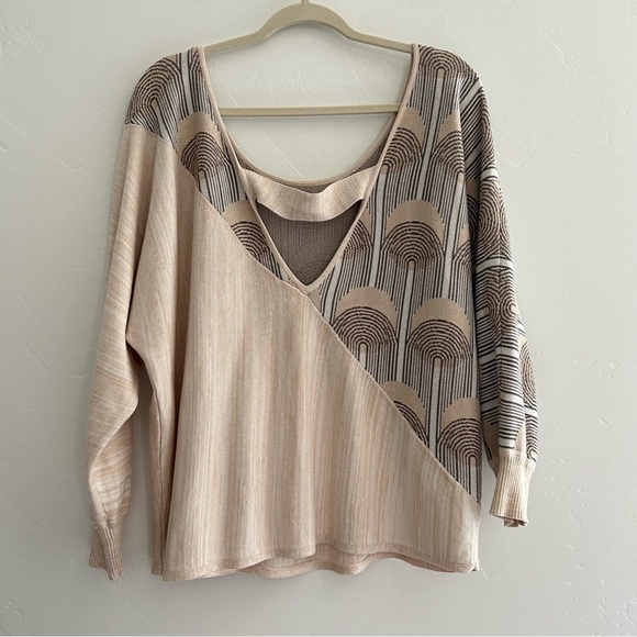 Anthropologie Daily Practice Knit Sweater Dolman Sleeves Neutral Size Large - Picture 2 of 11